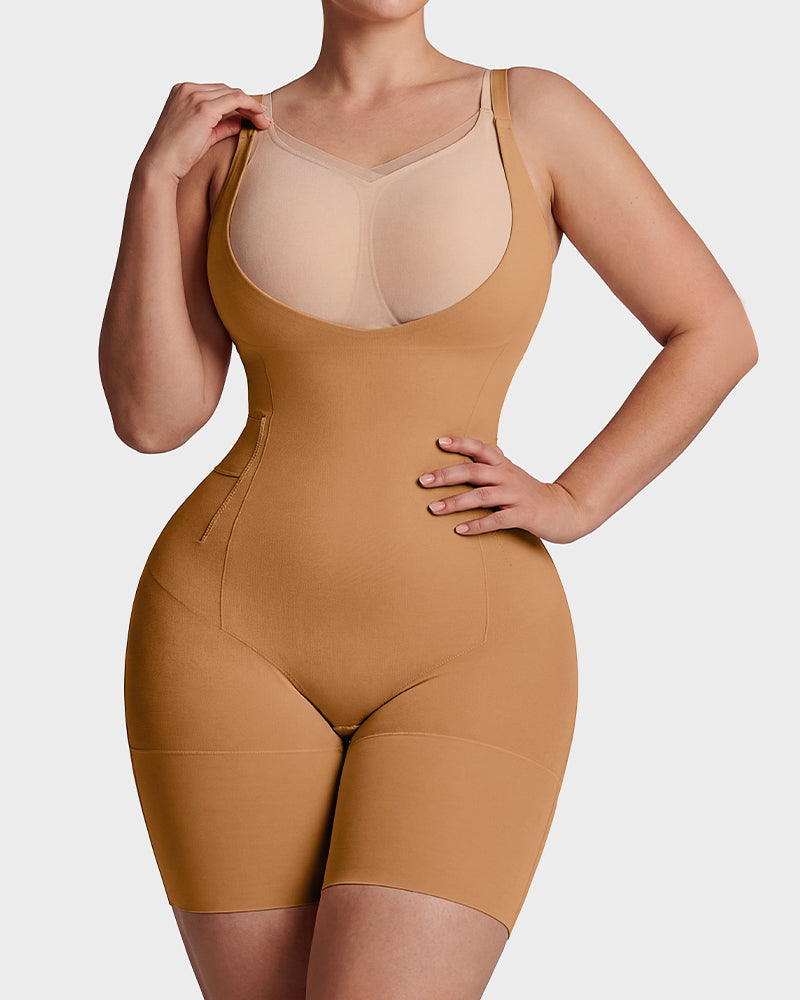 U-Neck No-Cup Mid-Thigh Shapewear