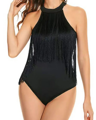 Halter Neck Fringe Bodysuit