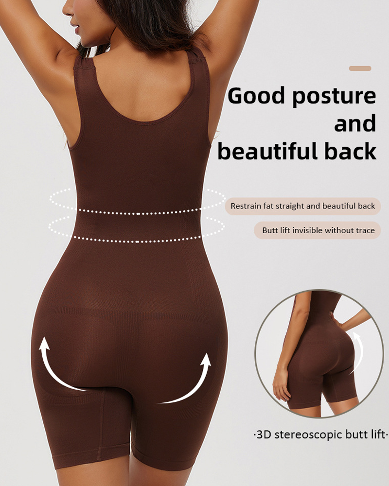 Plus Size Low-Cut Tummy Control And Hip Lifting Bodysuit