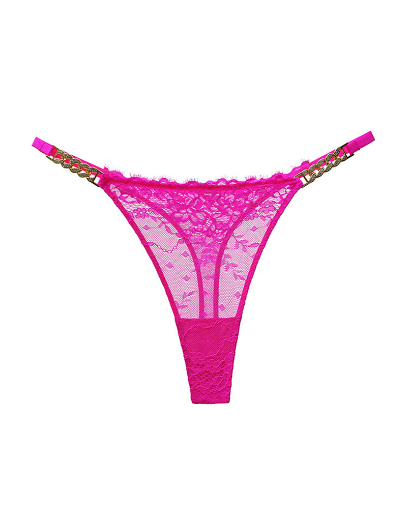 Sexy Rhinestone Metal Chain Women's Thong