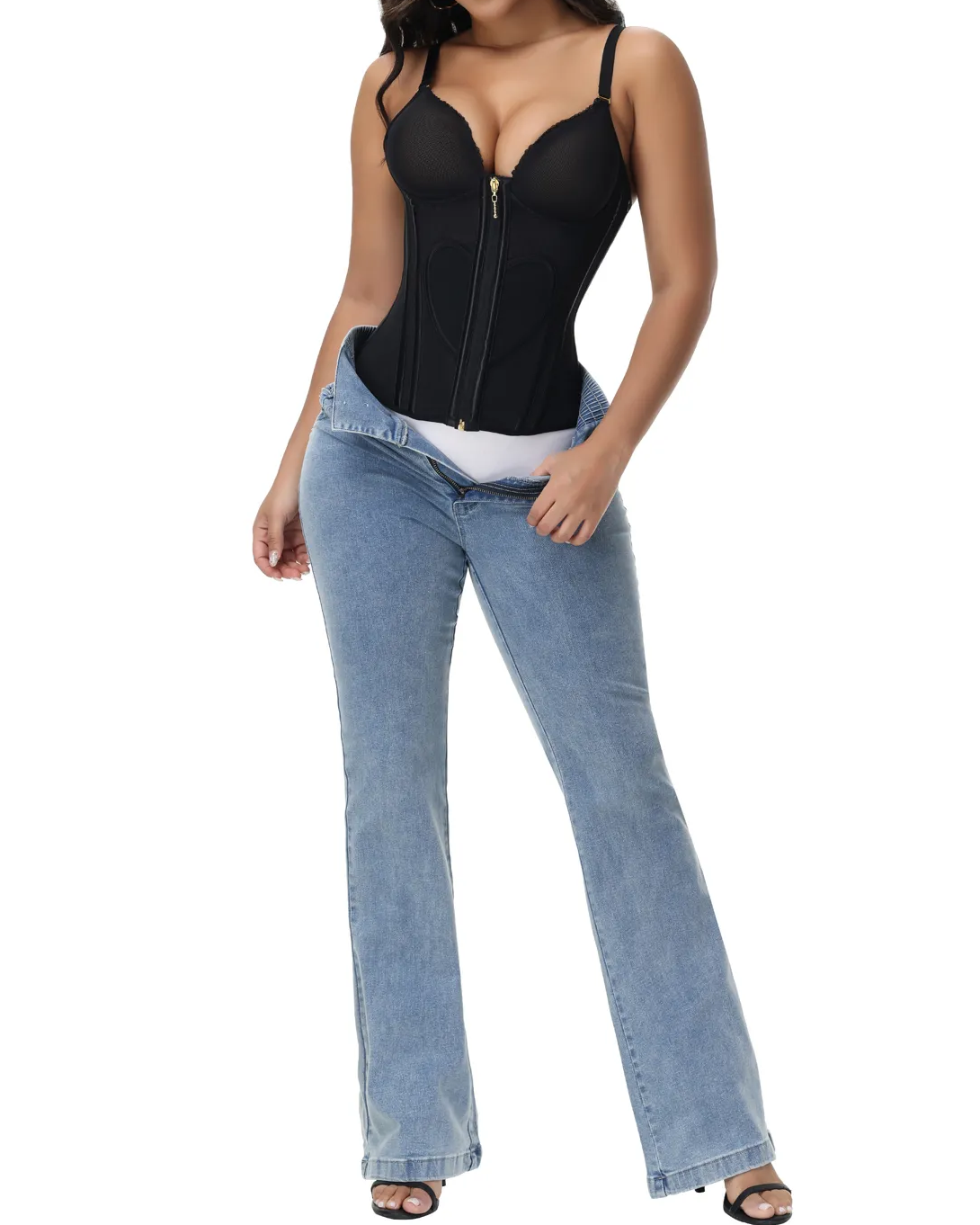 Waist Trainer for Women Tummy Control Vest Black Corset Shapewear Bustier Tank Tops Going Out Body Shaper with Straps