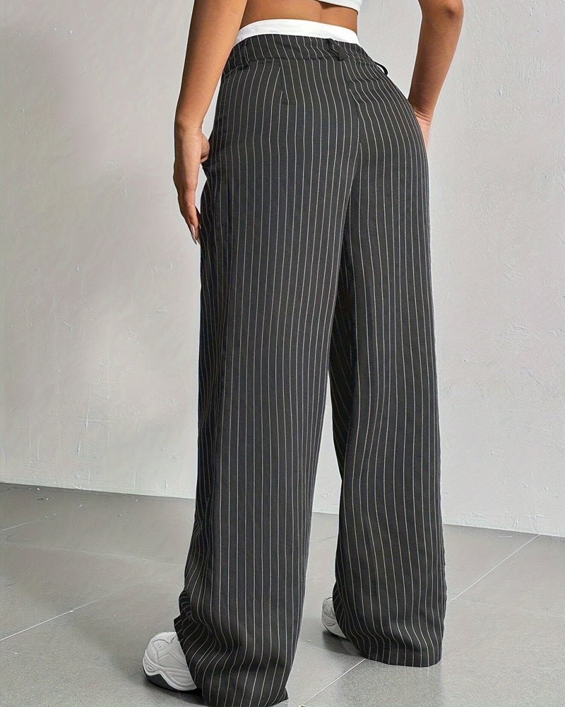 Simple Drape Loose Straight Pants