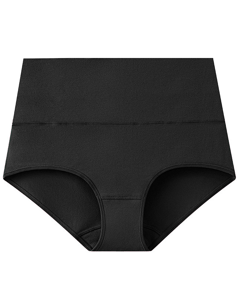 Plus-Size Pure Cotton High-Waisted Tummy Control And Hip-Hugging Underwear