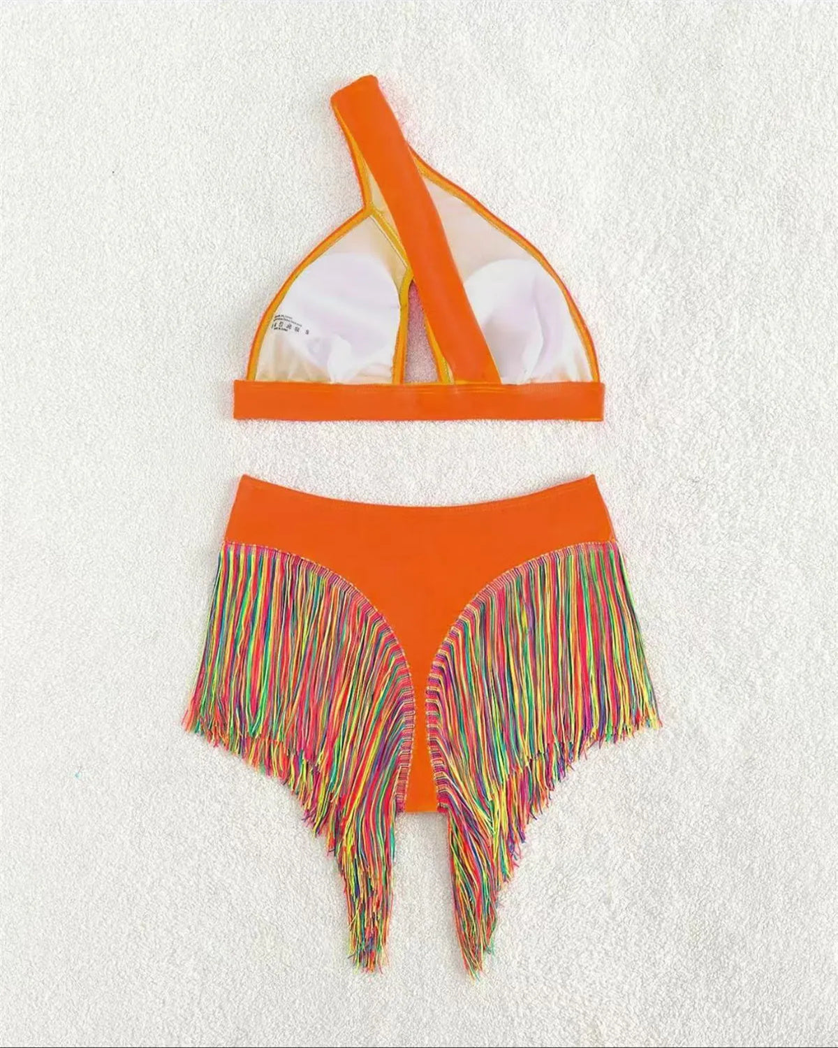 Women's Solid Color Fringe Hem Bikini