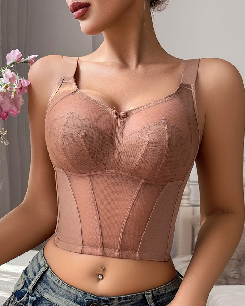 Lace Mesh Sheer Shapewear Top