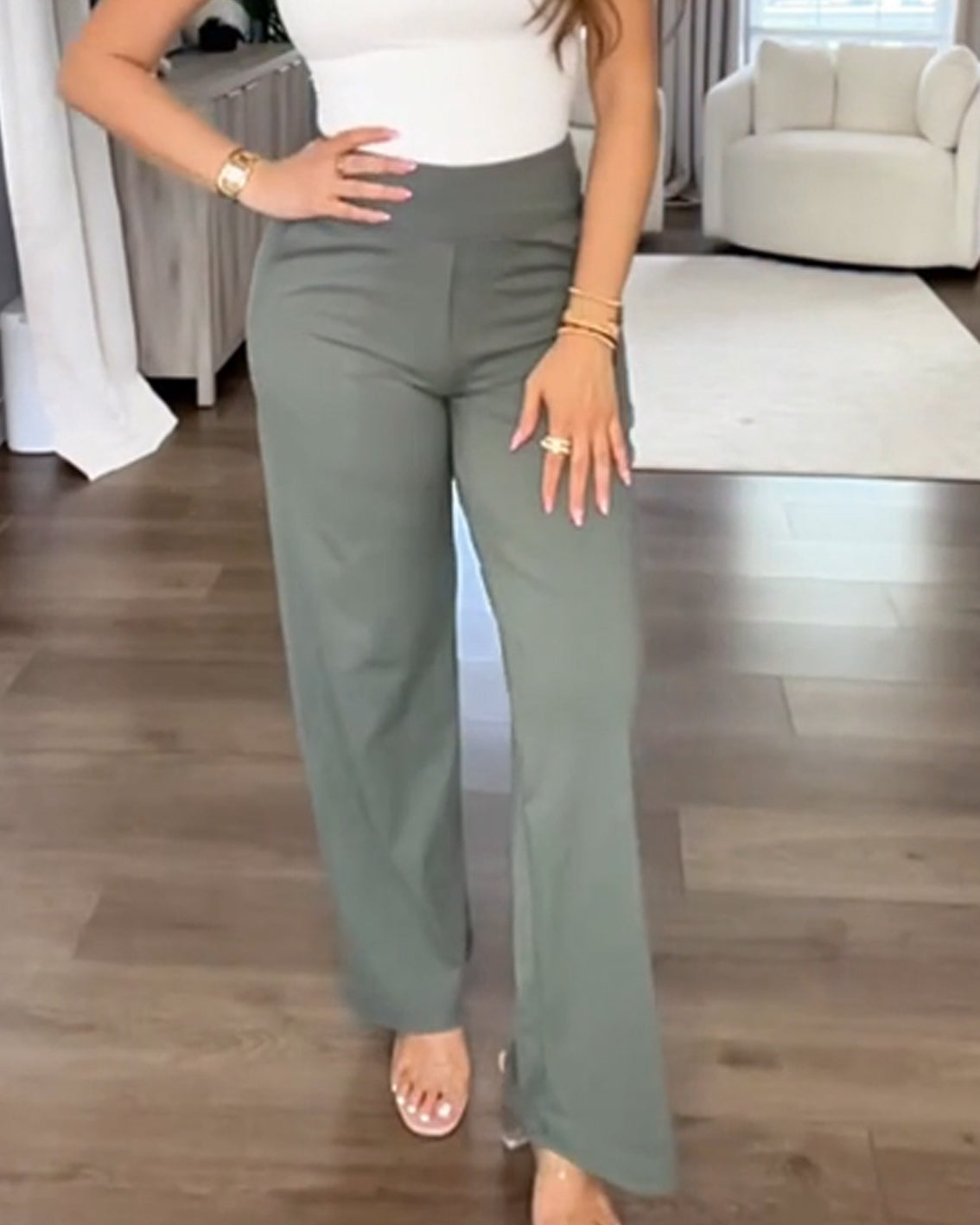 Casual High-Waisted Straight-Leg Yoga Pants with Loose Pockets | Comfort Fit