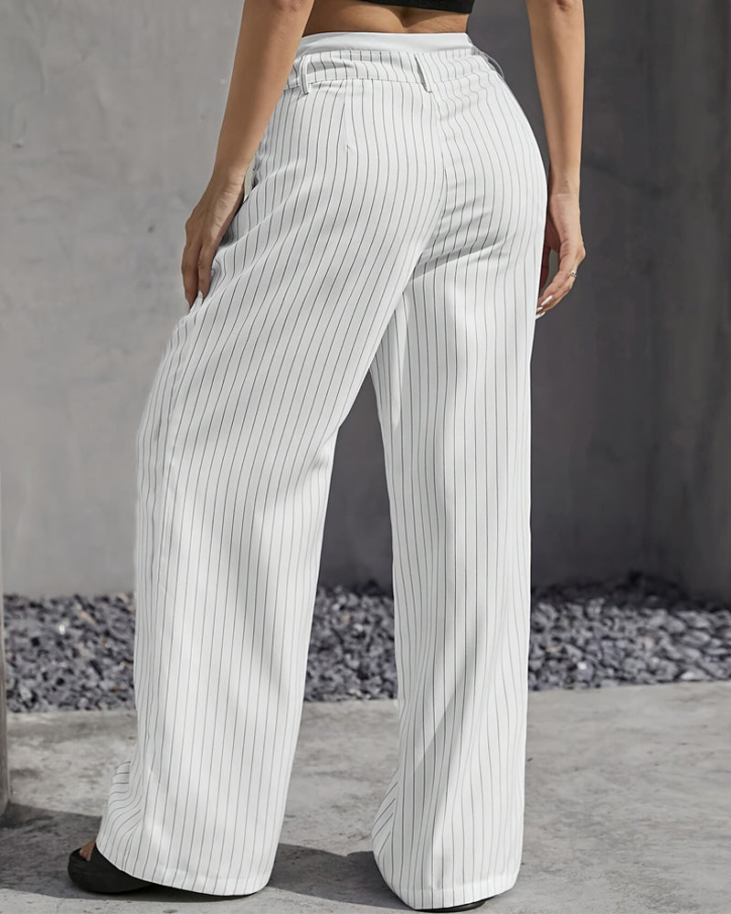 Simple Drape Loose Straight Pants