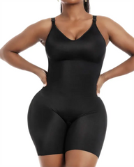 Daily Use Comfy Tummy Control Shapewear Bodysuit Mid Thigh With Built-In Bra