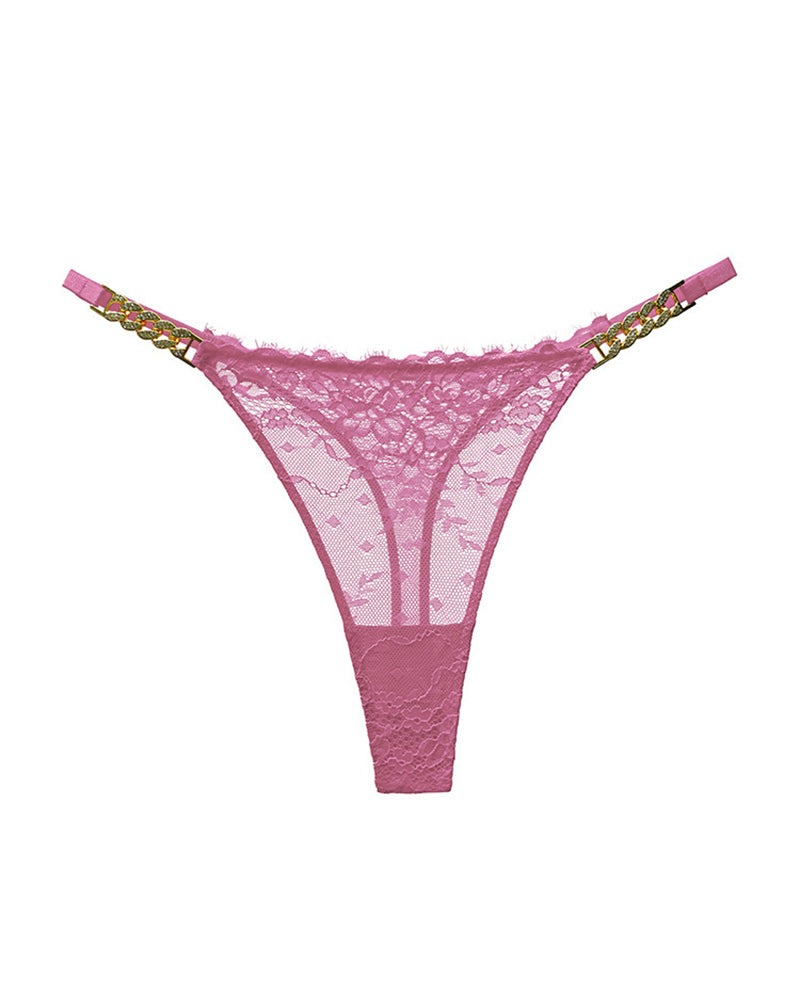 Sexy Rhinestone Metal Chain Women's Thong