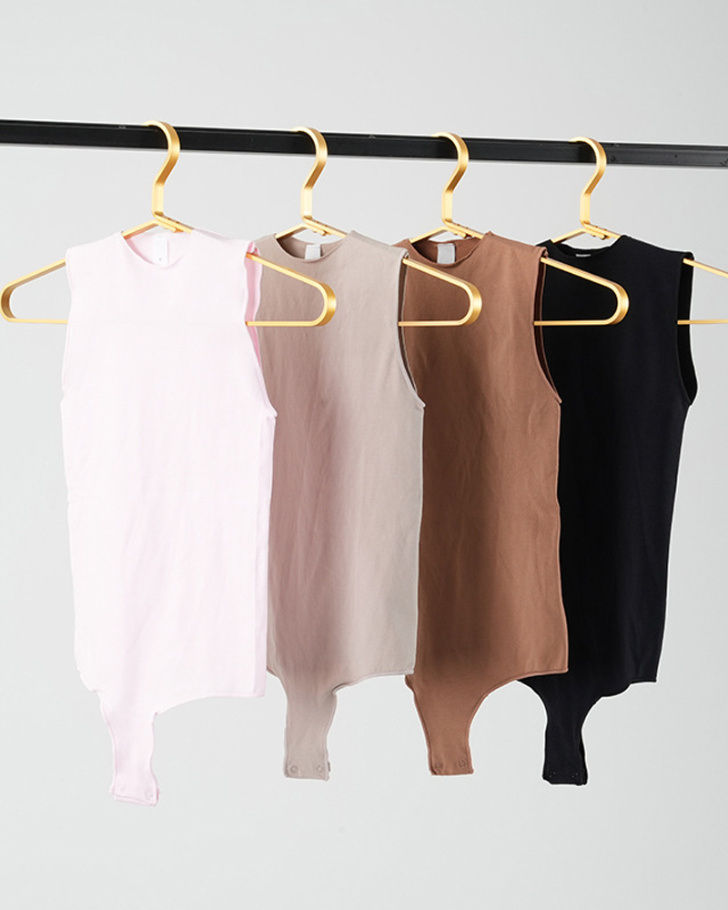 Seamless Round Neck Sleeveless Bodysuit