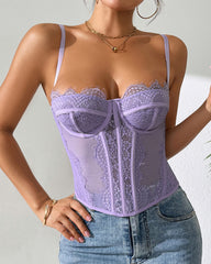 Lace Purple Sexy See-through Camisole Hot Girl Herringbone Bra