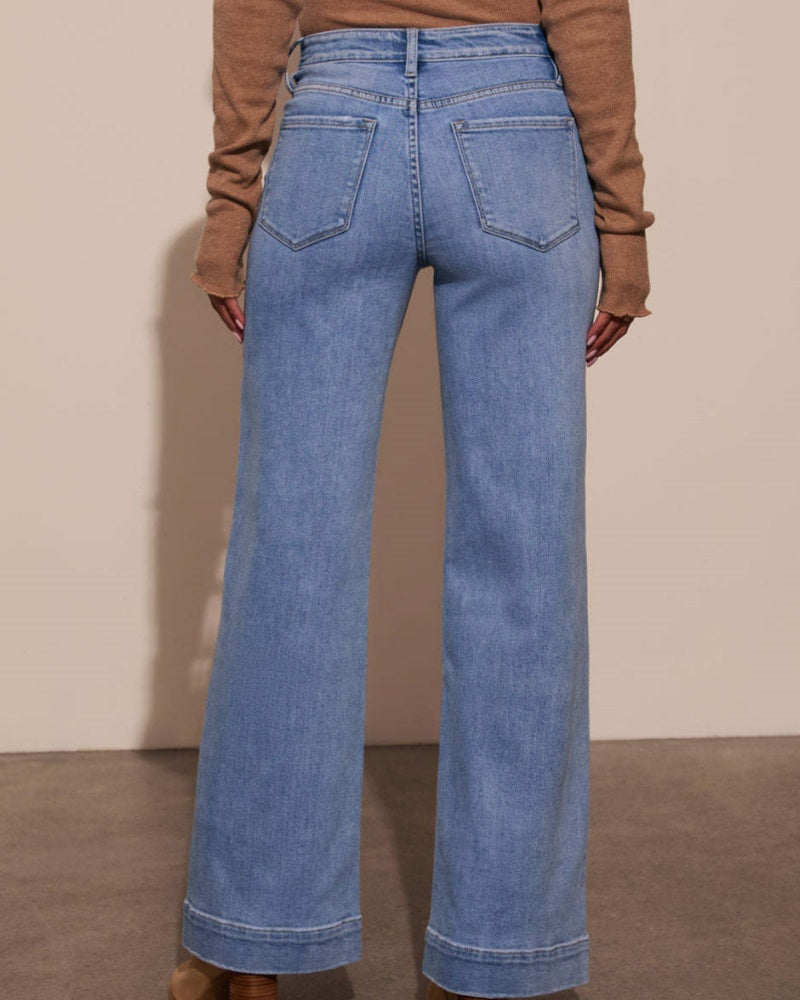 Astylish Women's Wide Leg Jeans High Waisted Stretchy Straight Leg Jeans Loose Trendy Denim Pants with Pocket