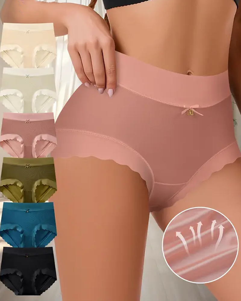 Seamless Mid-Waist High-Stretch Ice Silk Skin-Friendly Underwear