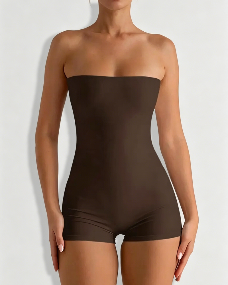 Seamless Bandeau High Stretch Fitted Bodysuit