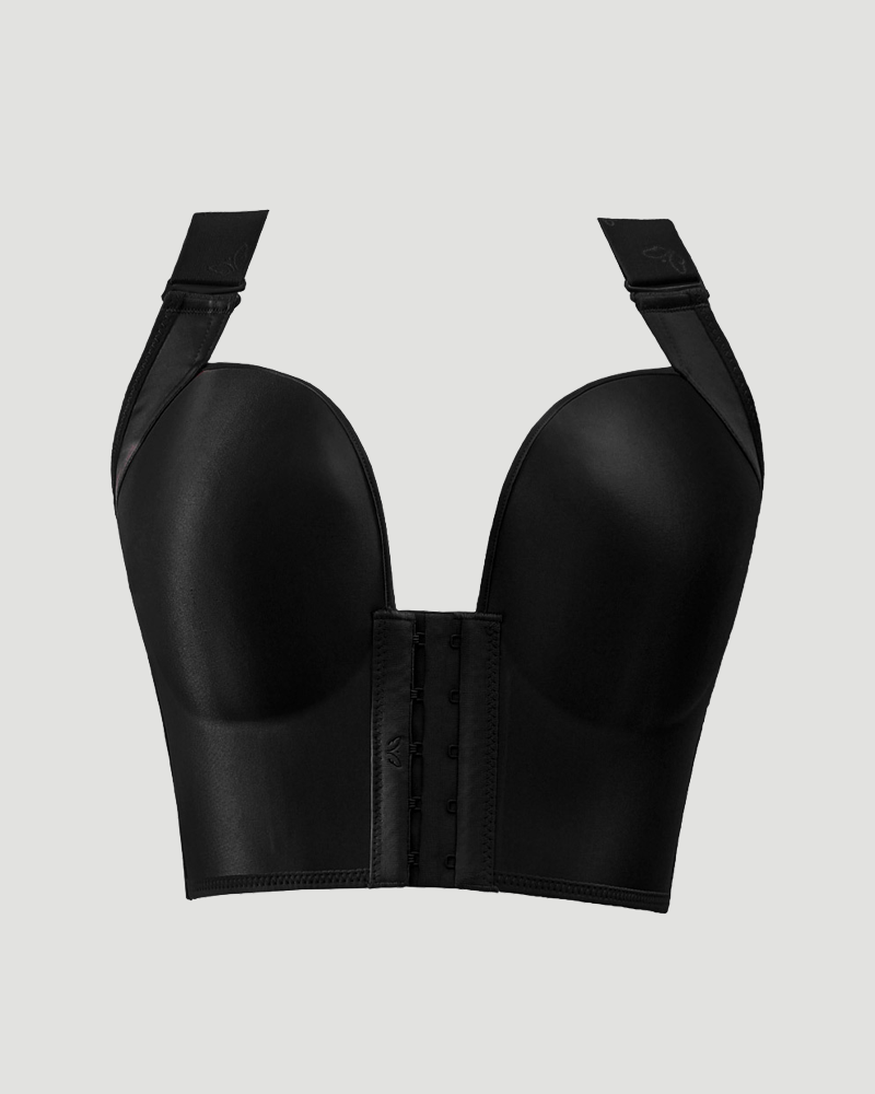 Smooth Seamless Front Hook Push Up Shaping Bra, Side Fat Coverage Adjustable Bra