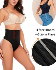 High-Waisted Seamless Thong Underwear With Steel Frame And Hip Lift