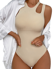 Seamless Knit Bodysuit With Tummy Control Hip Lift And Padded Bra