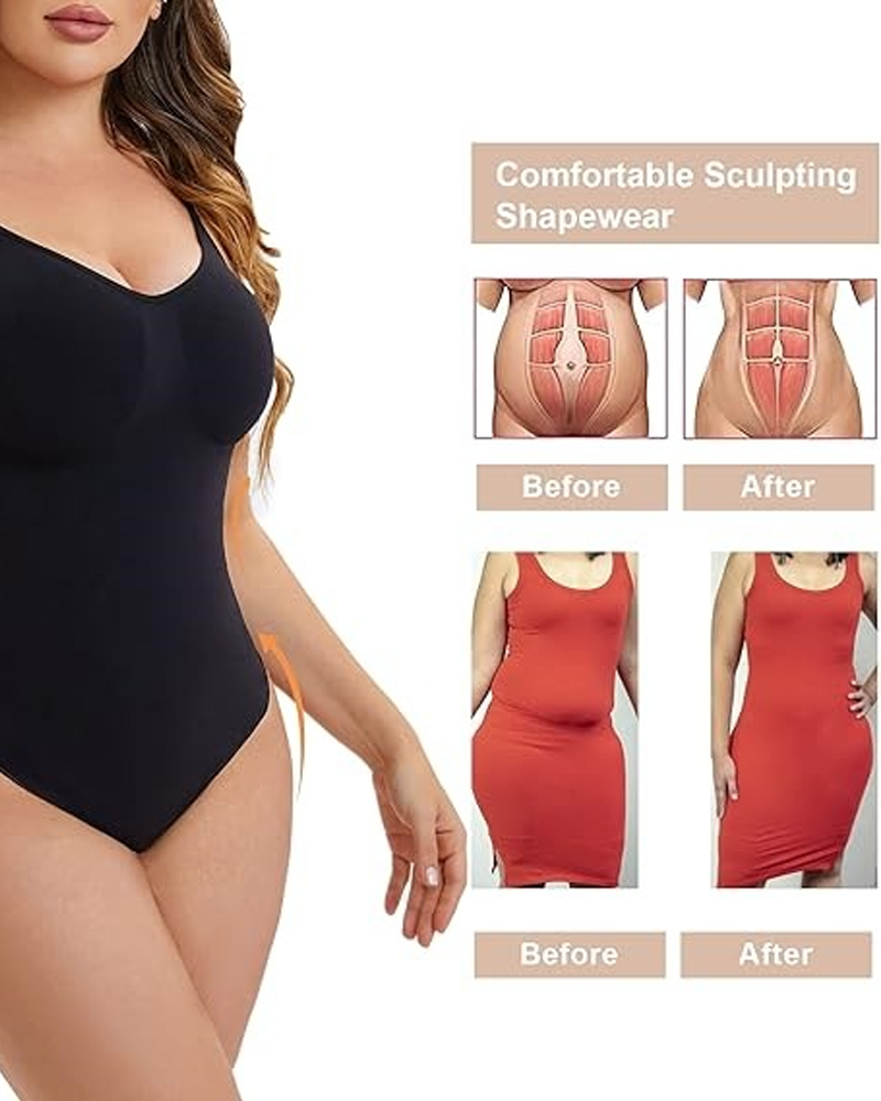 Hip-Lifting Seamless Thong Bodysuit