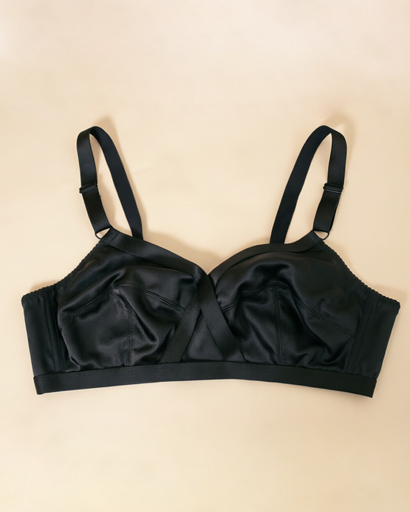 Satin Crisscross Strap Bra