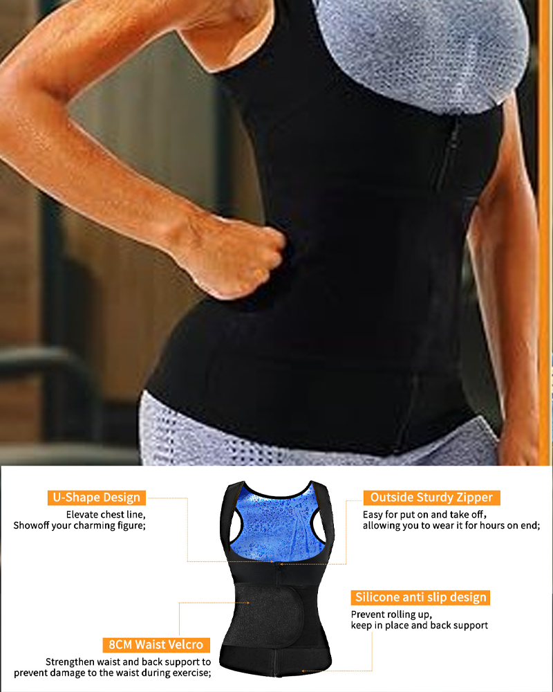 Sweat-Inducing Fat-Burning Zippered Sports Waist Trainer