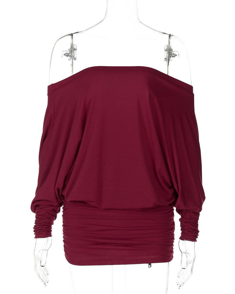 Off-Shoulder Ruched Bodycon Mini Dress