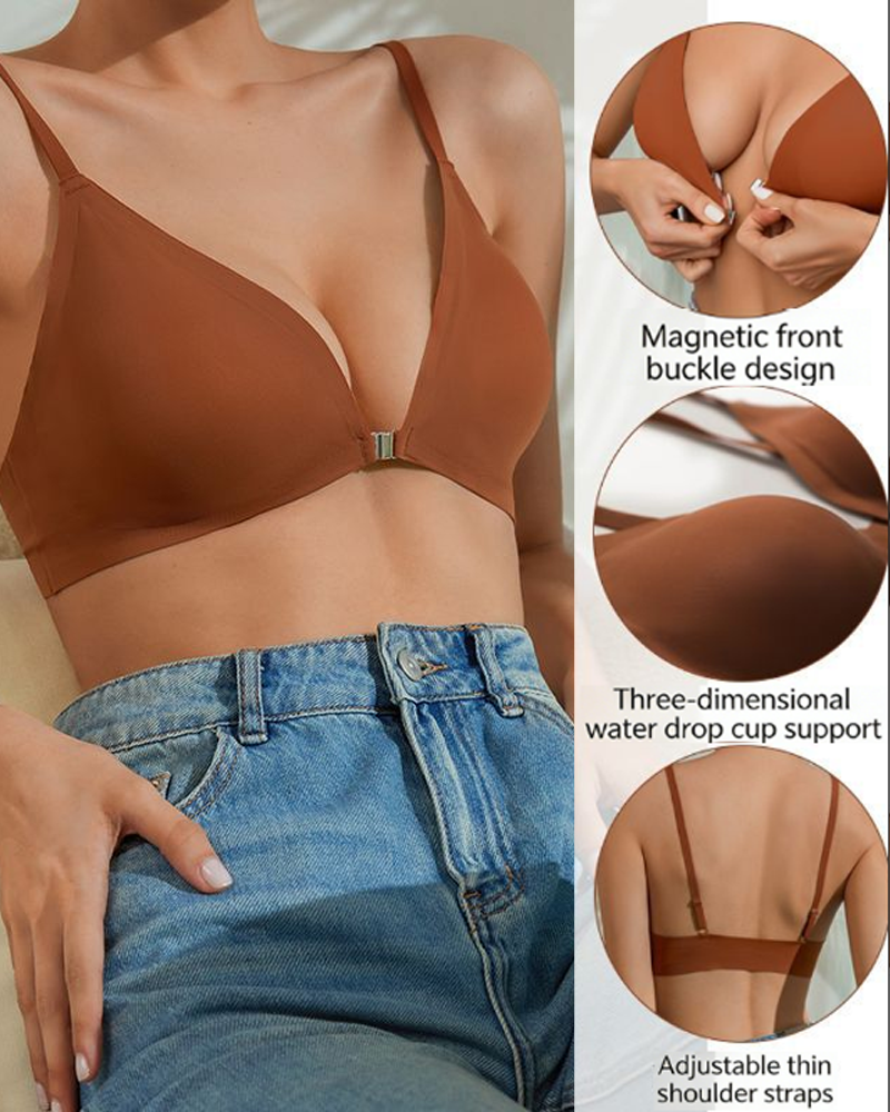 Seamless Front-Closure Bra For Small Busts Supportive And Comfortable Wire-Free
