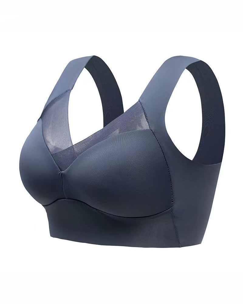 Ice Silk Seamless Wire-Free Push-Up Sports Bra