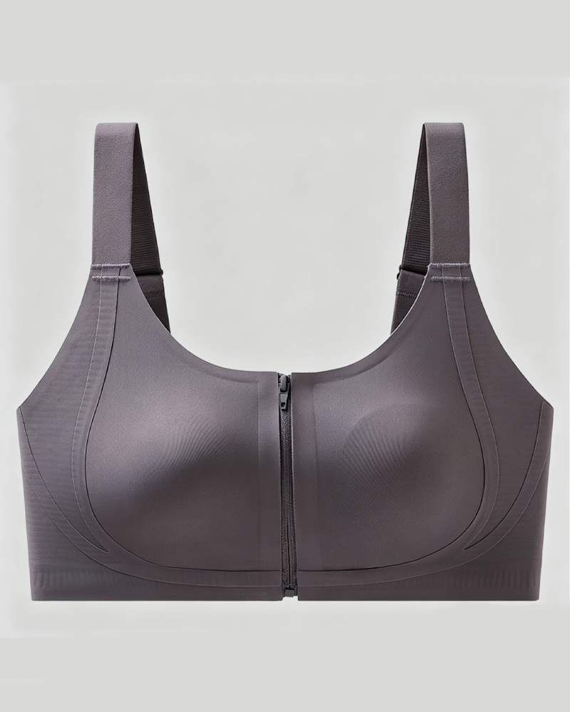 Front Zip Lift Up Anti-Sagging Gathering Bra