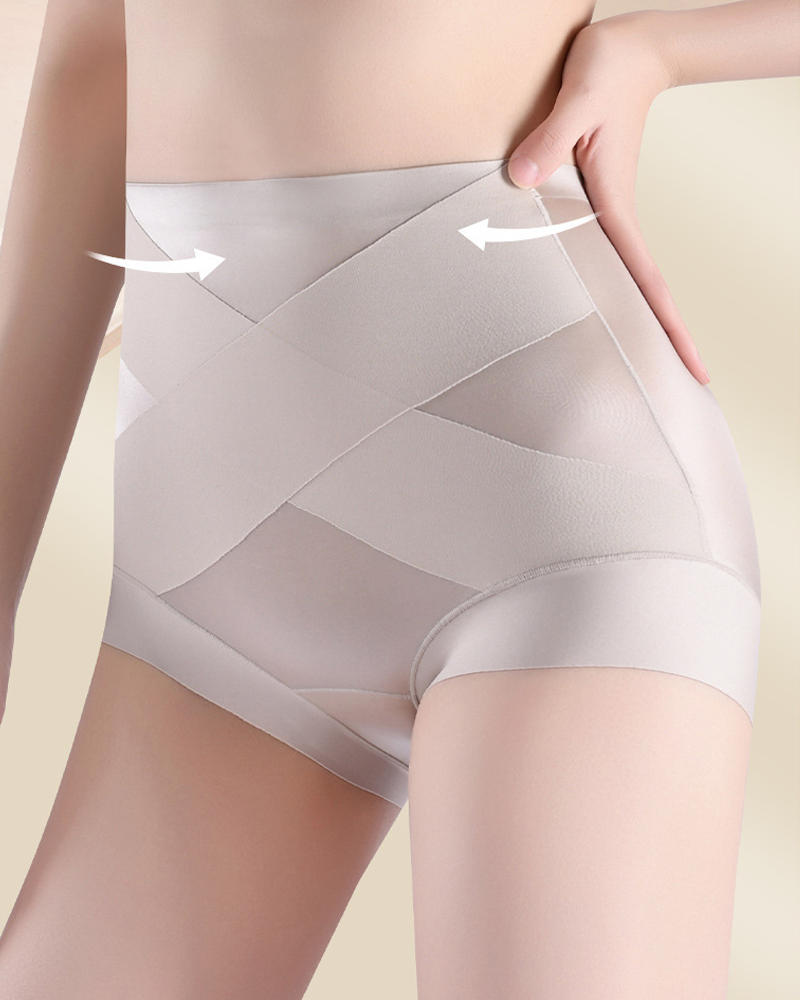 High Waist Strong Tummy Control Ice Silk Seamless Underwear