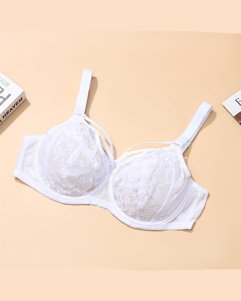 Lace Anti-Sagging Supportive Breathable Full-Cup Bra