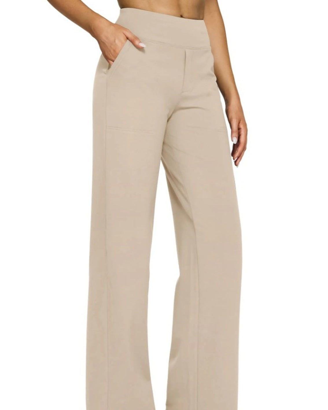 Casual High-Waisted Straight-Leg Yoga Pants with Loose Pockets | Comfort Fit