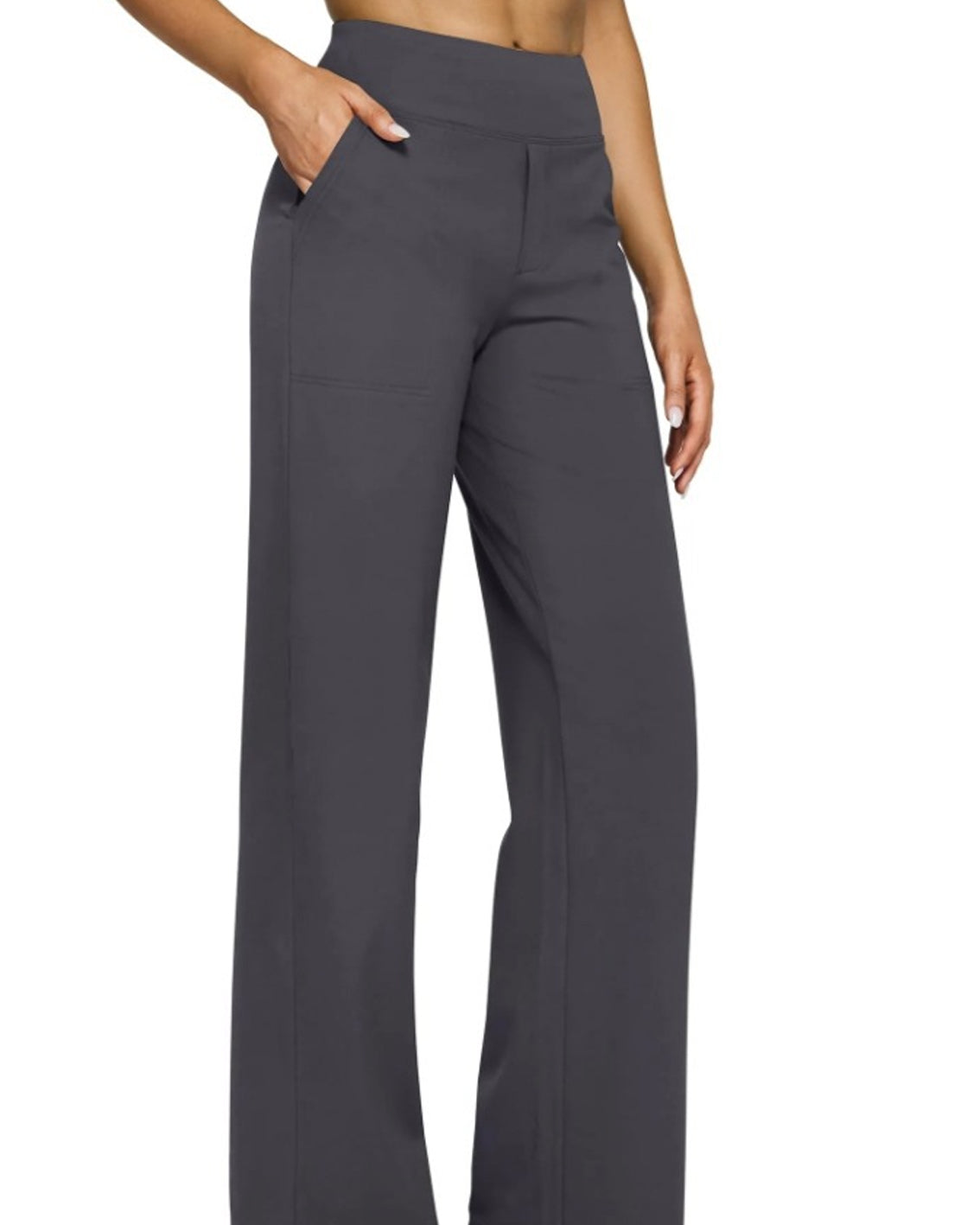 Casual High-Waisted Straight-Leg Yoga Pants with Loose Pockets | Comfort Fit