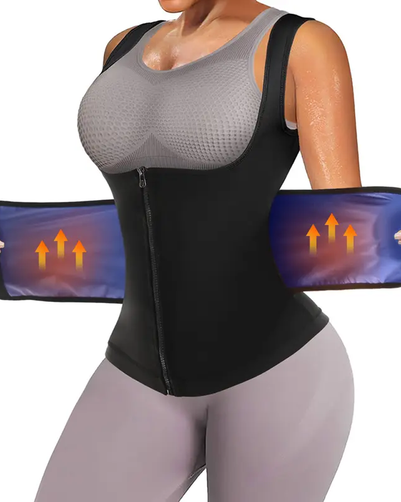 Sweat-Inducing Fat-Burning Zippered Sports Waist Trainer