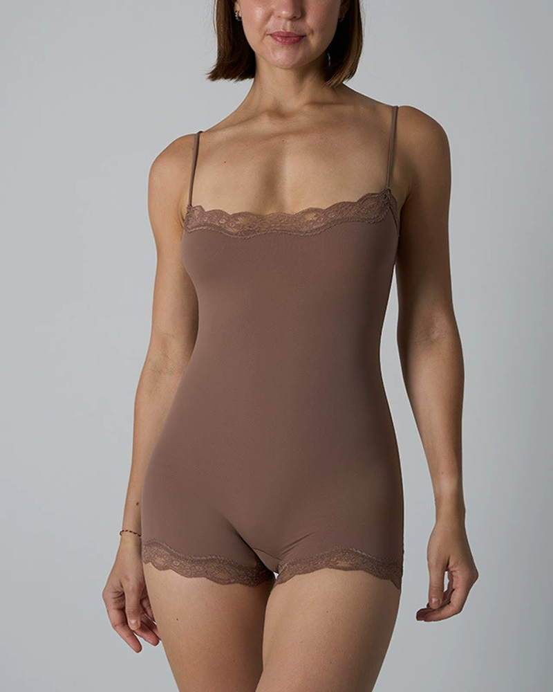 Heart-Patterned Floral Lace Bodysuit For Valentine's Day