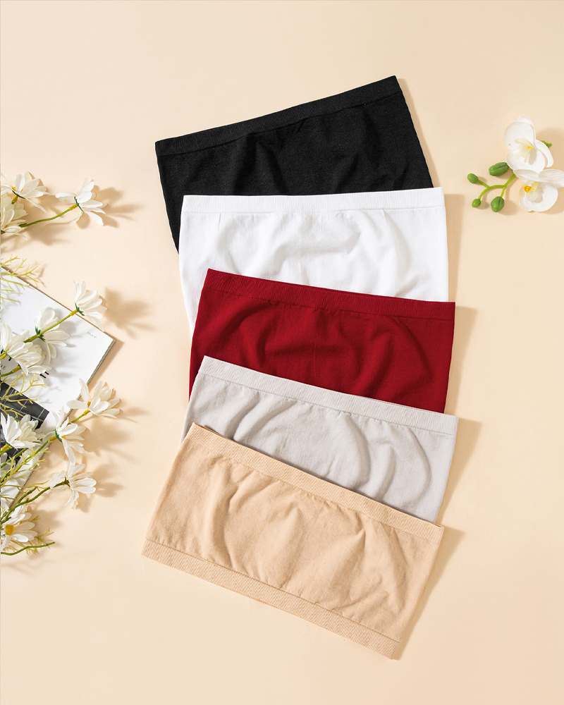 Casual Comfortable Strapless Seamless Breathable Bandeau Top