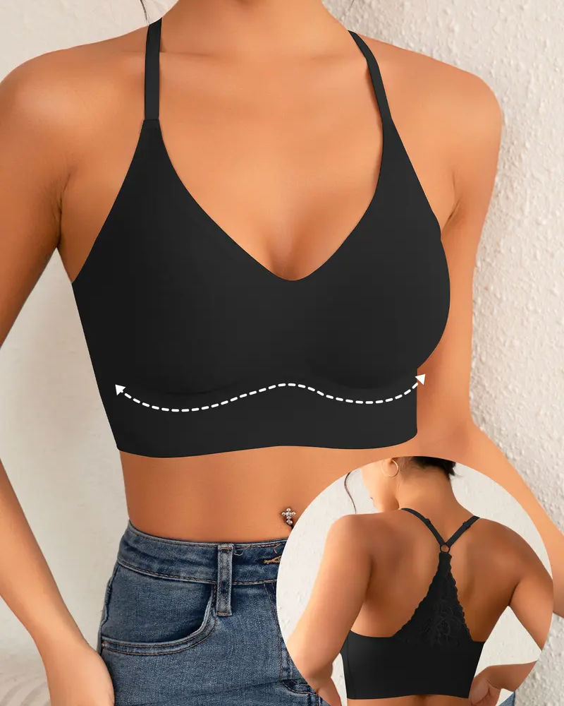One-Piece Breathable And Comfortable Wire-Free Lace Bra