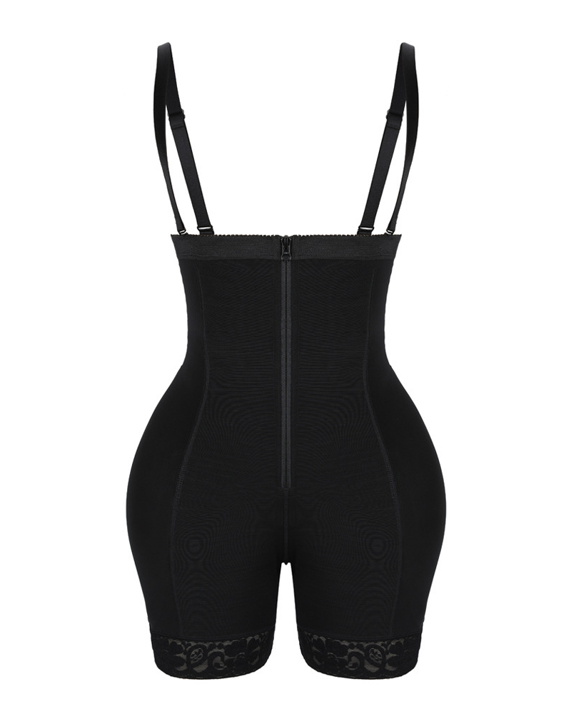 Sponge Padding Hip And Buttock Shaping Shorts With Shoulder Straps