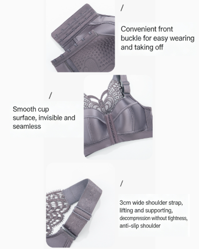 Front-Fastening Wire-Free Push-Up Anti-Sagging Butterfly Back Bra