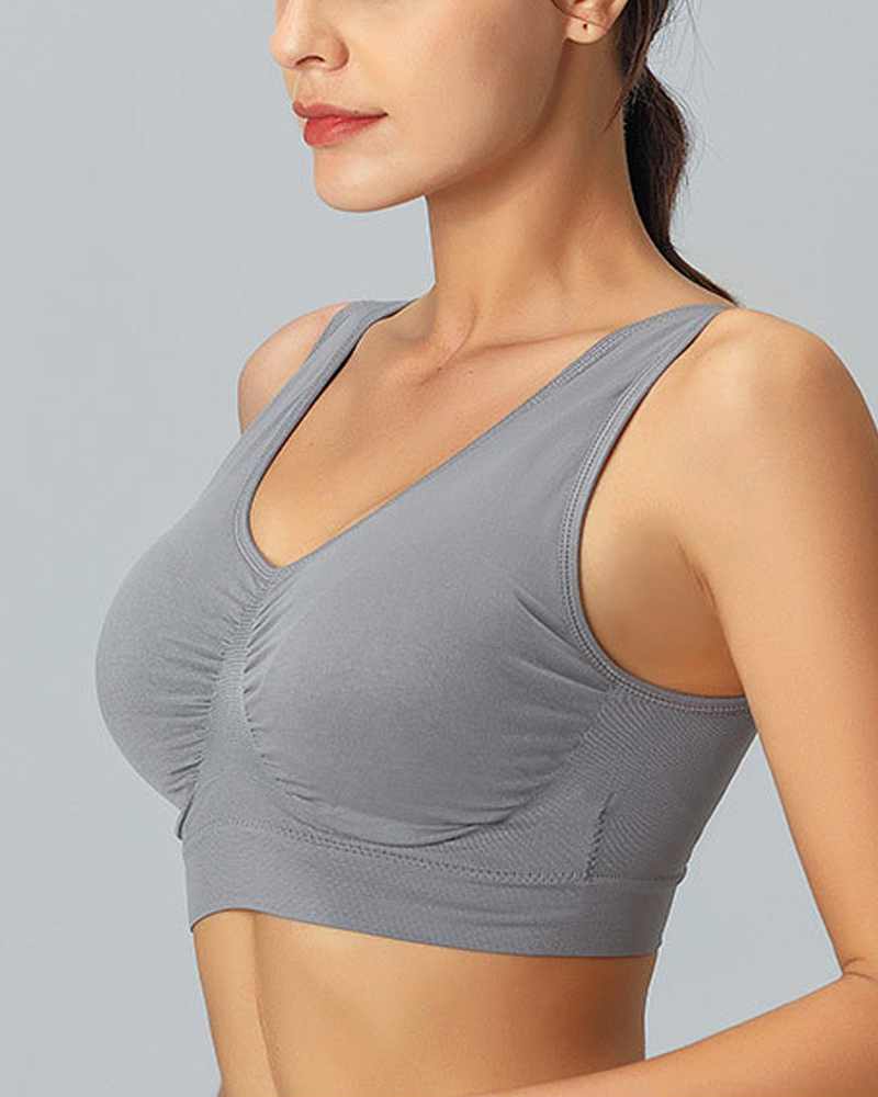 Wire-Free Plus-Size Sports Double-Layer Bra