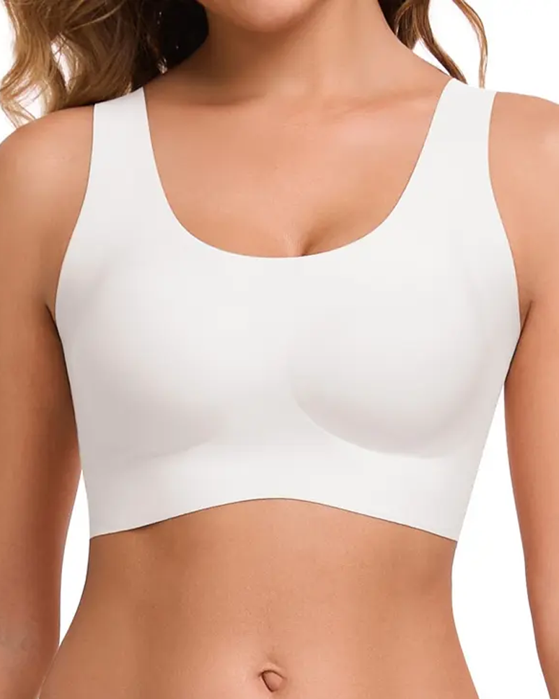 Soft Stretch Seamless Wire-Free Wide Strap Bra