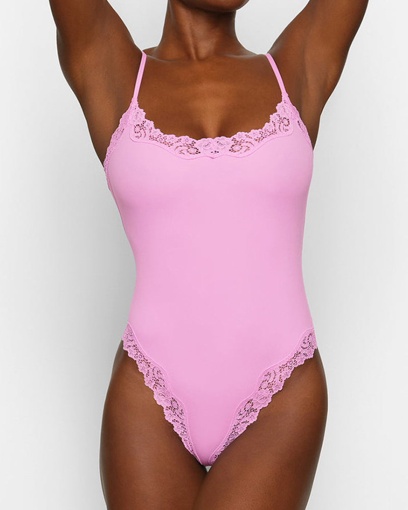 Sexy Halter-Neck Lace Bodysuit