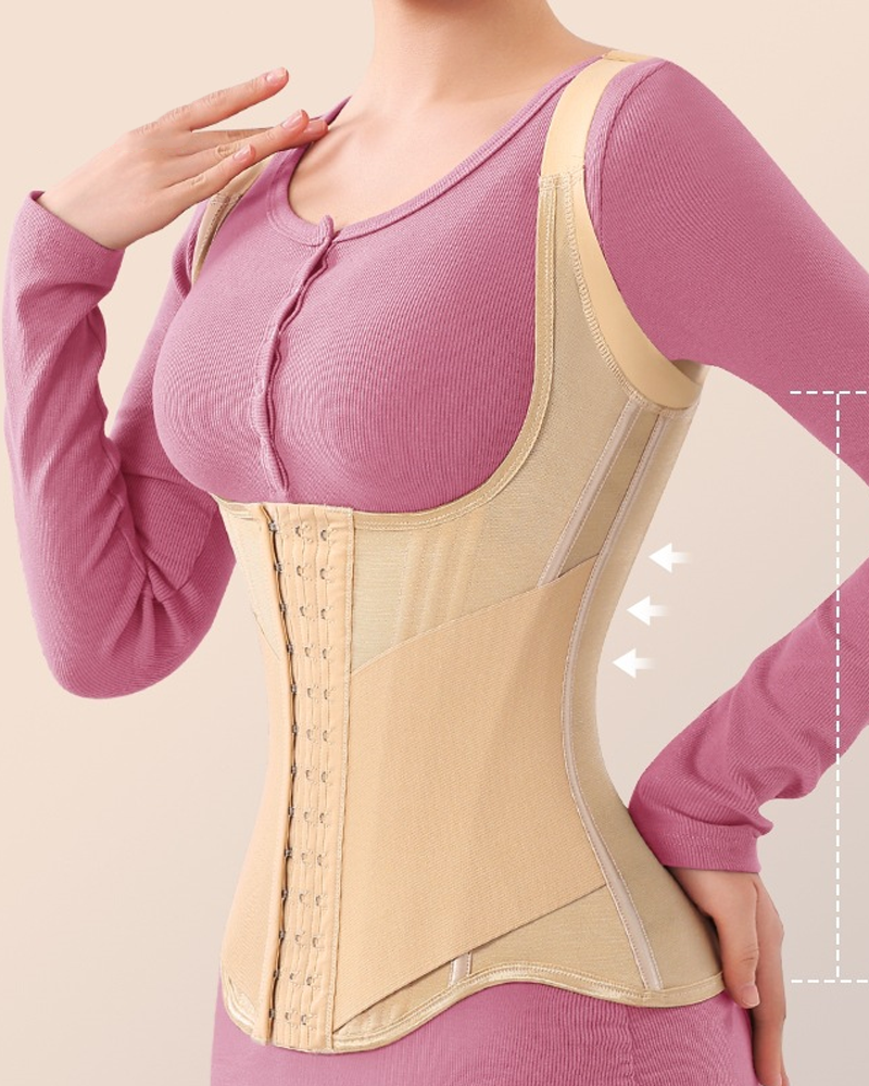 23-Steel-Ribbed Tummy Control And Waist Shaping Vest
