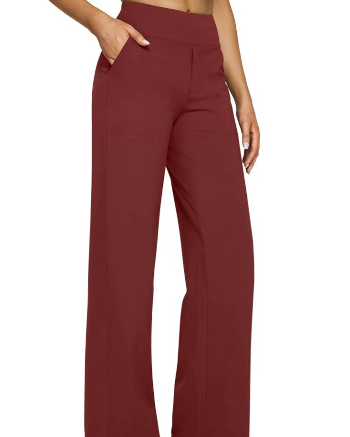 Casual High-Waisted Straight-Leg Yoga Pants with Loose Pockets | Comfort Fit