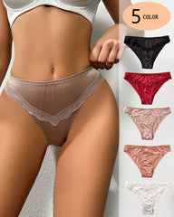 One-Piece Satin Seamless Cotton Crotch Briefs
