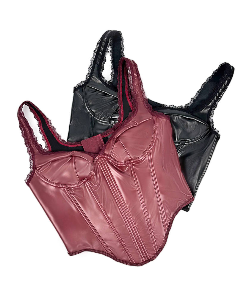 Leather Lace Camisole Corset