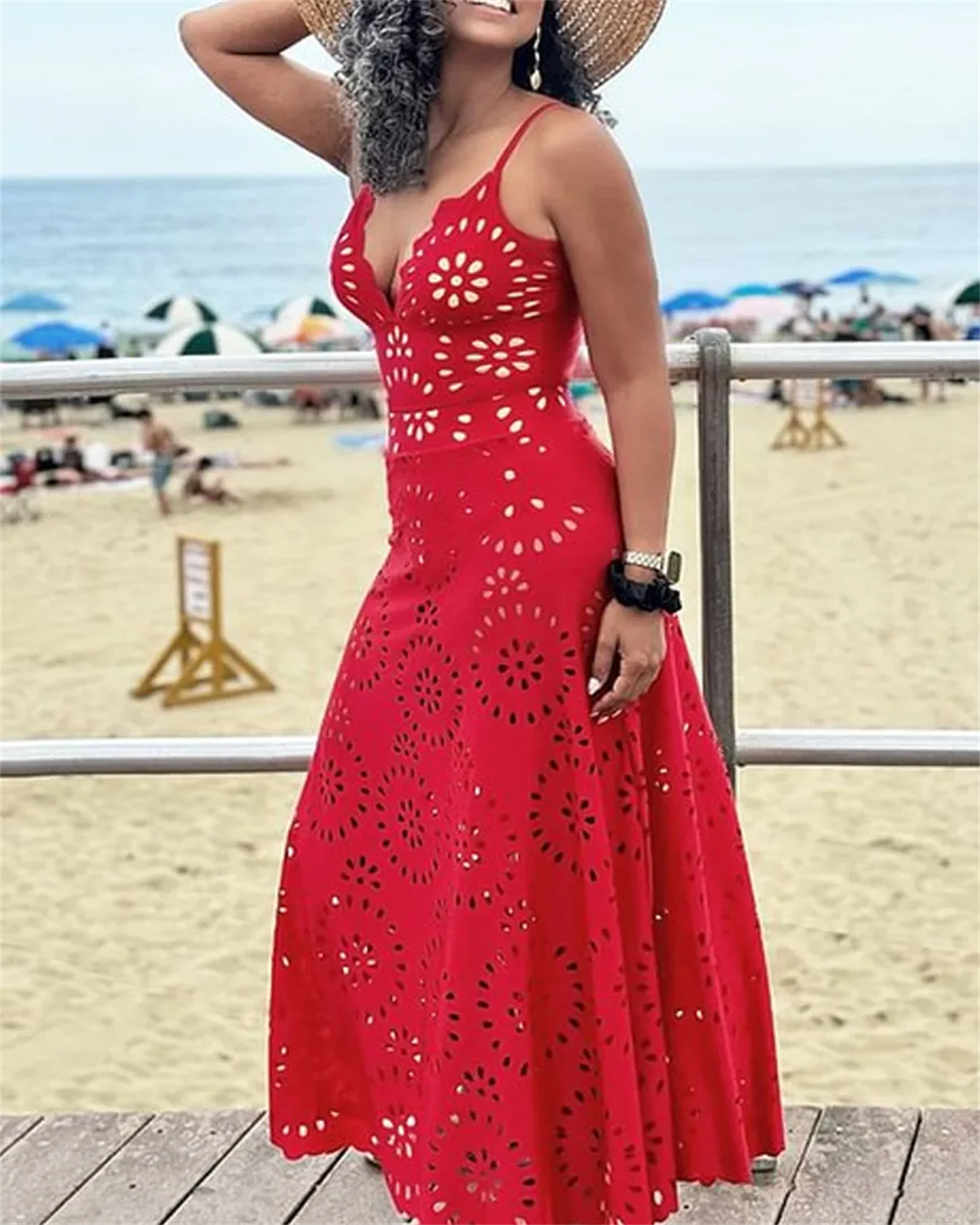 Flower Hollow One Piece Swimsuit and Skirt