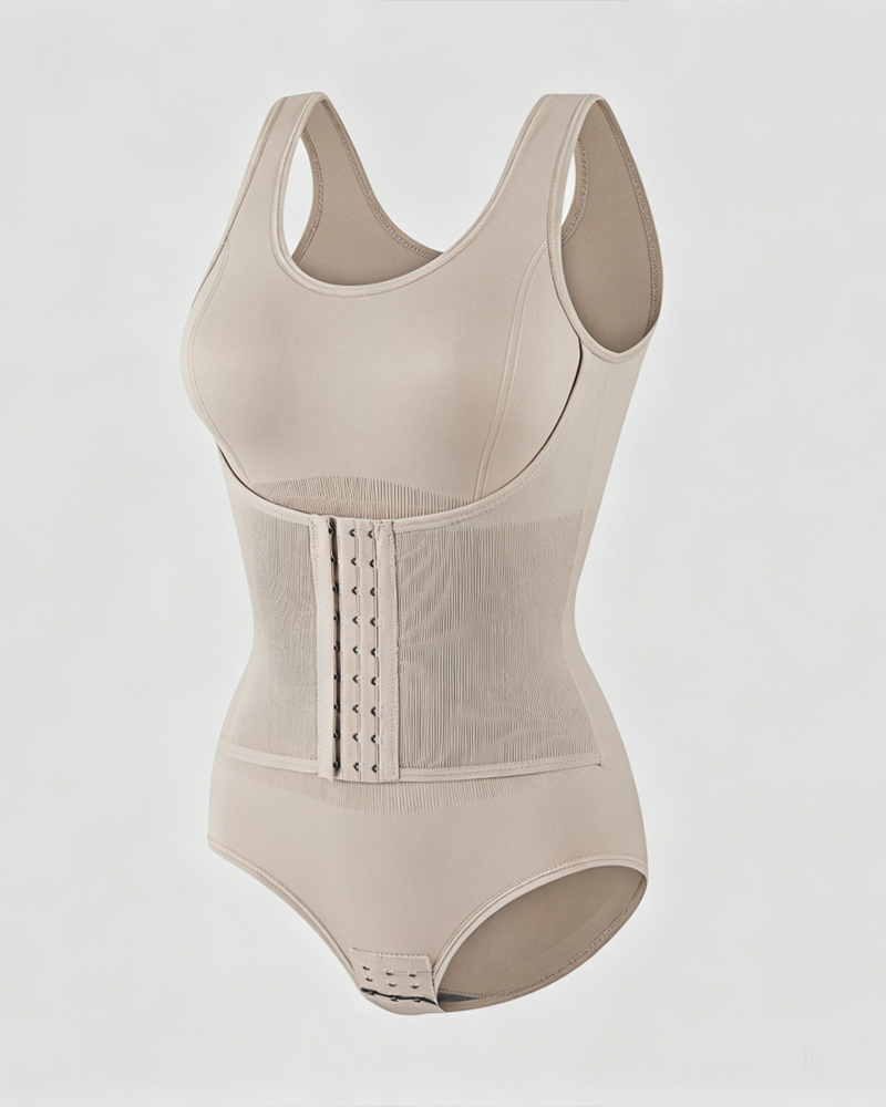 3-Row Hooks Waist Cincher Tummy Control Butt Lifting Shapewear Bodysuit