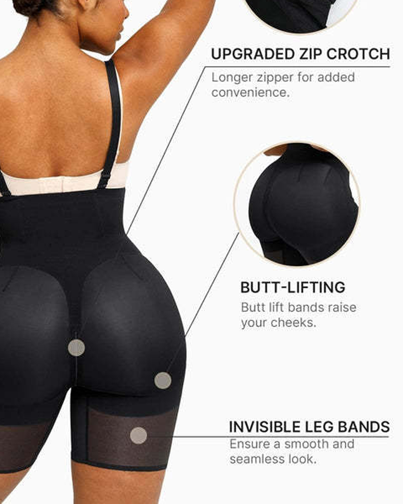 High-Waisted Tummy-Tucking Butt-Lifting Shapewear With Removable Non-Slip Shoulder Straps