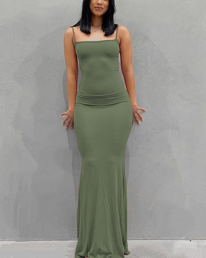 Mermaid Fitted Spaghetti Strap Dress
