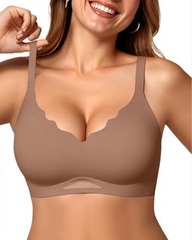 Jelly Soft Seamless Wireless Push-Up Wave V-Neck Bra